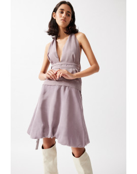 The Multiple Necklines-Balloon Mini Dress - PA