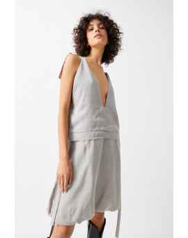 The Multiple Necklines-Balloon Mini Dress - NE